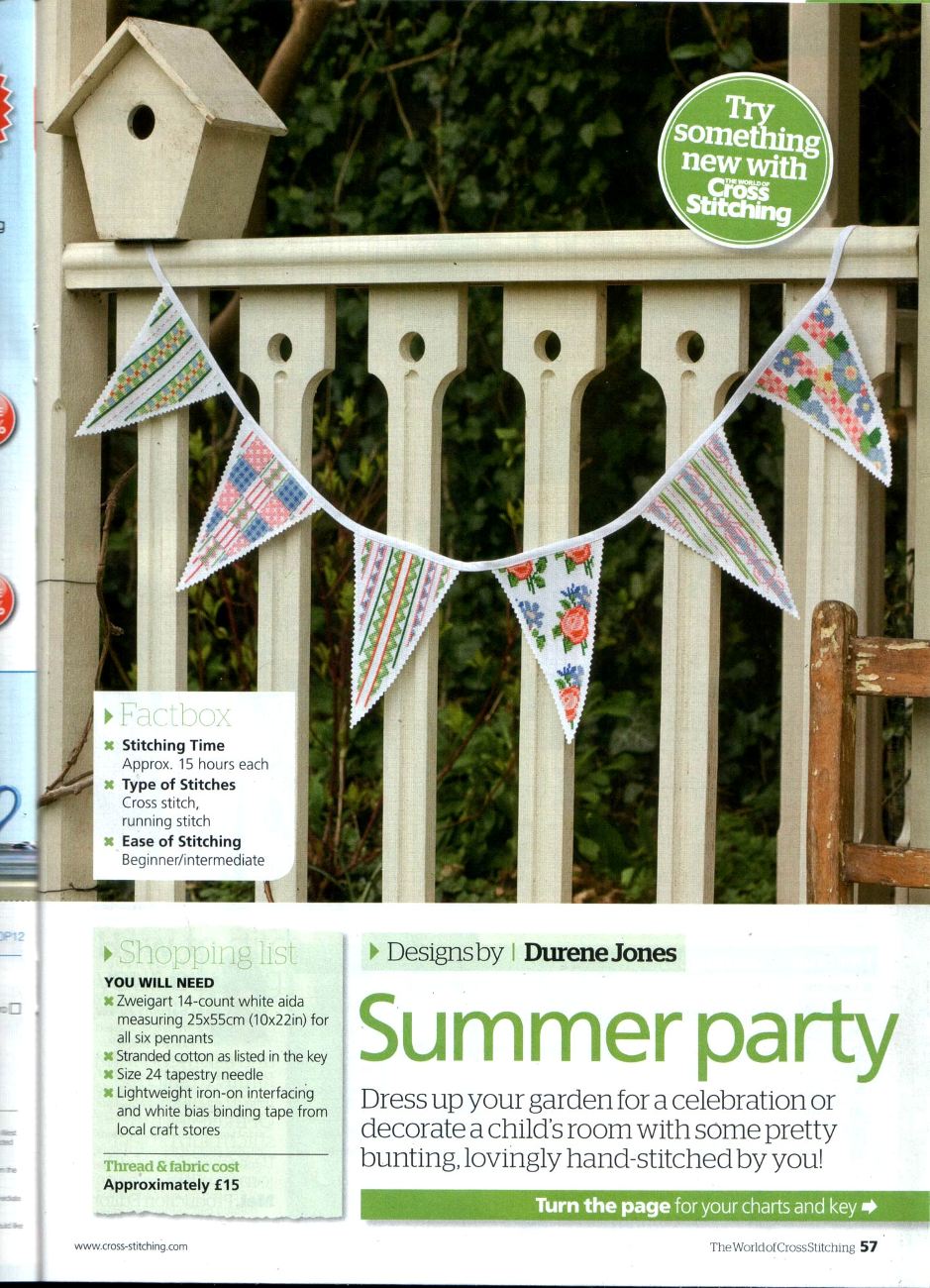 Decorative Bunting – Vintage Cross-Stitch Patterns – JPG Digital Files