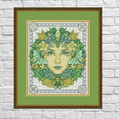 Green Goddess -Design by Joan Elliott – Cross Stitch PDF Digital Pattern