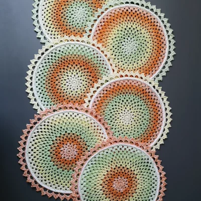 Handmade cotton table placemats – Multicolor Summer – Set of 6