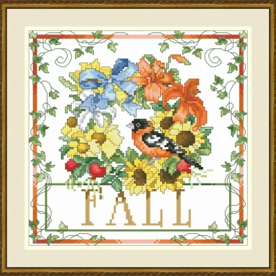 Fall Wreath – Cross Stitch PDF D…