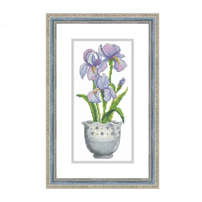 Irises In A Pot – Cross Stitch PDF Digital Pattern