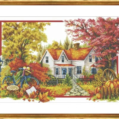 Autumn House – Cross Stitch PDF Digital Pattern