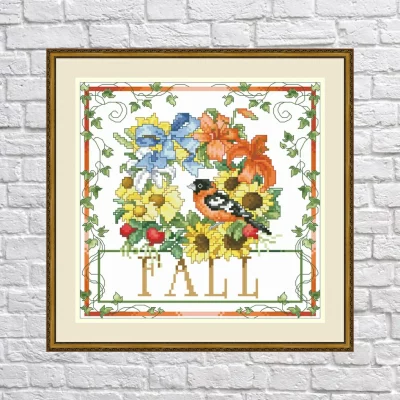 Fall Wreath – Cross Stitch PDF Digital Pattern