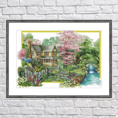 Spring House – Cross Stitch PDF Digital Pattern