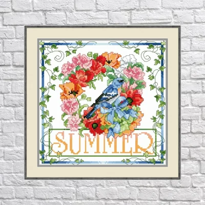 Summer Wreath – Cross Stitch PDF Digital Pattern